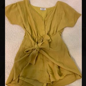 Yellow Romper With Front Tie